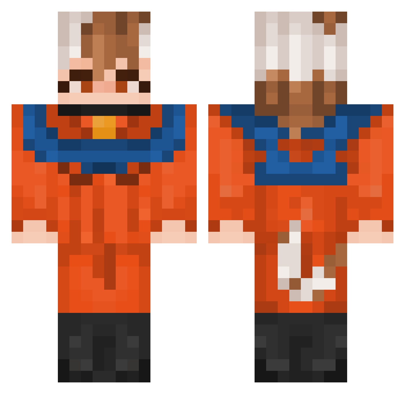 stefinugget Minecraft skin, front and back view