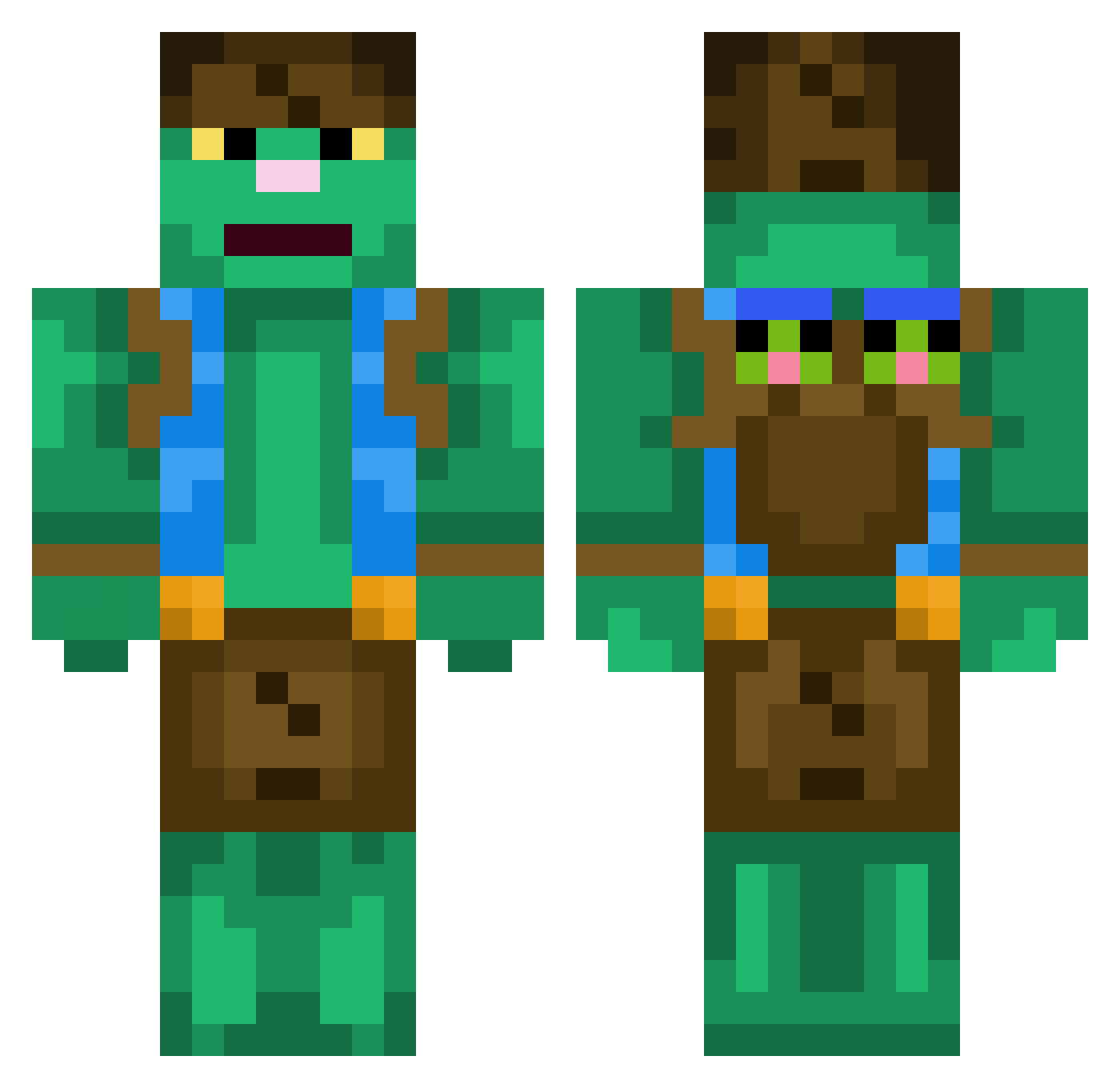 RusserAlex Minecraft skin, front and back view
