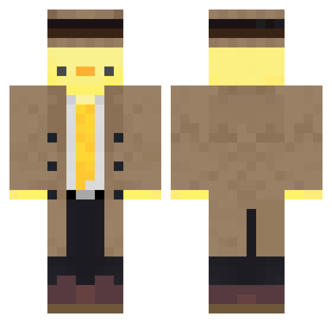 shinysnow Minecraft skin, front and back view