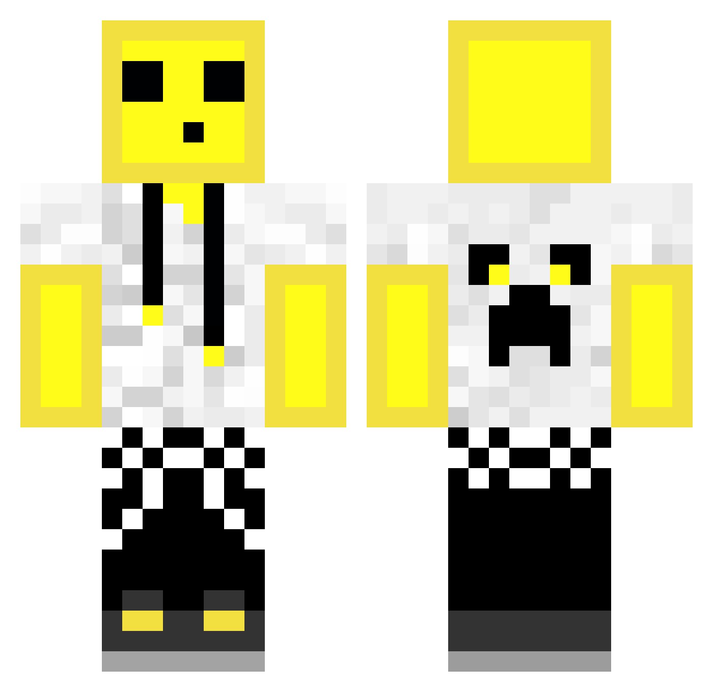 Sincereness Minecraft skin, front and back view