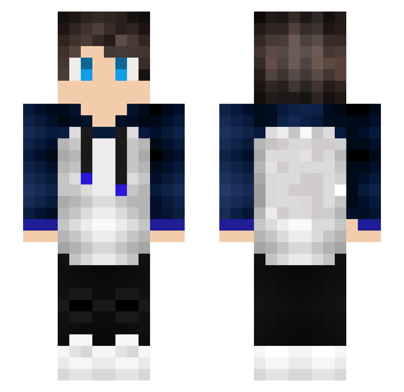 Manuboz11 Minecraft skin, front and back view