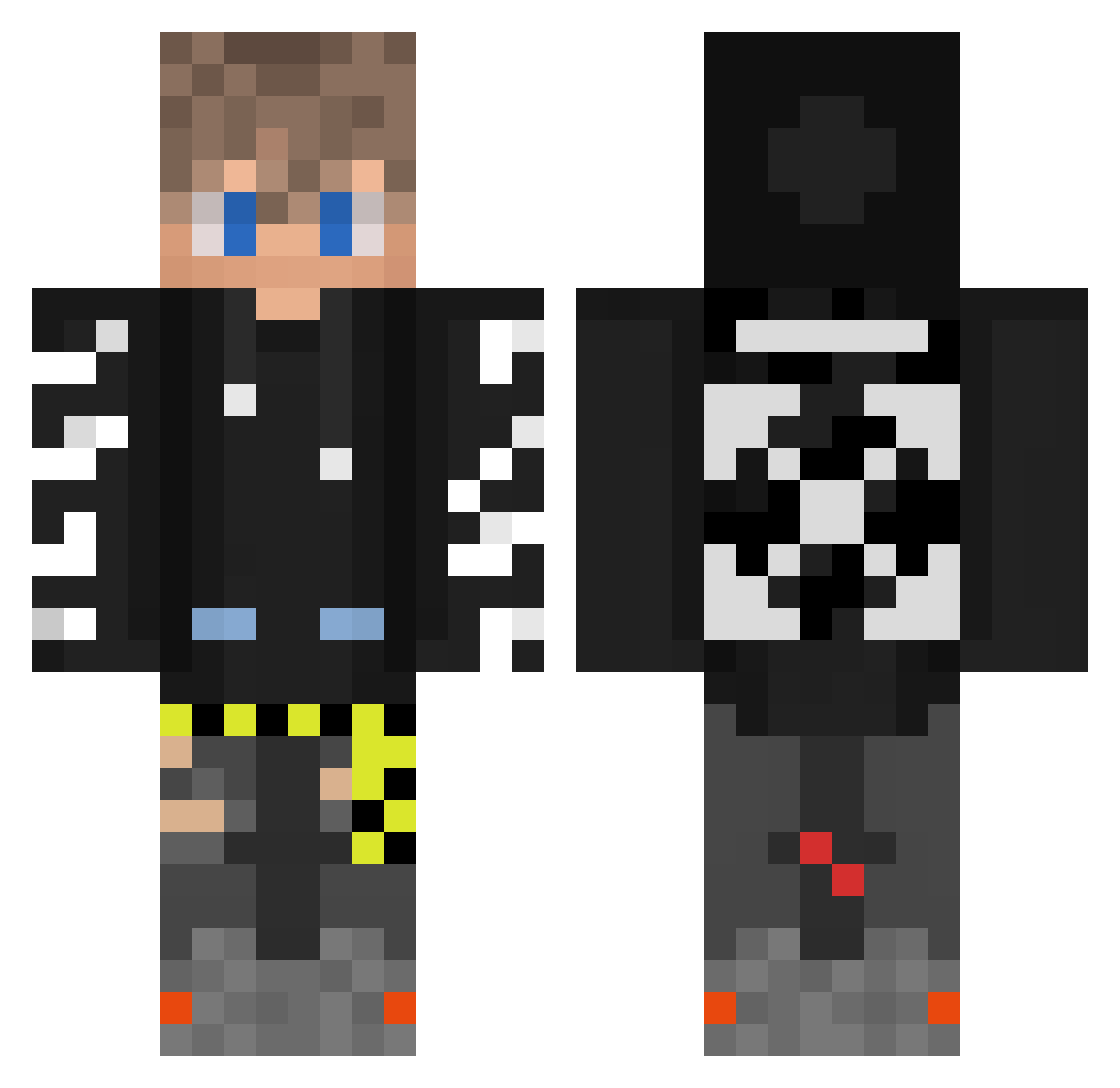 Adrianeq29 Minecraft skin, front and back view