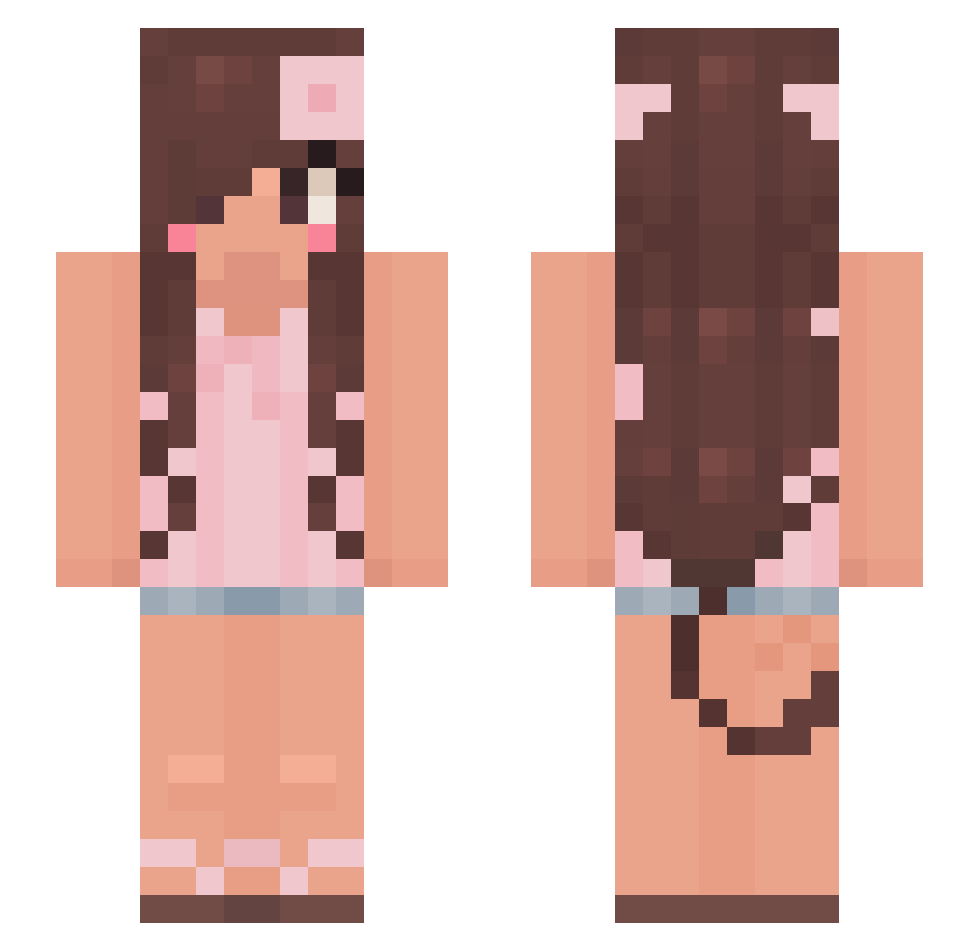 Harmonised Minecraft skin, front and back view