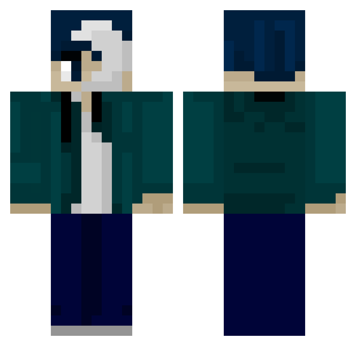 undreamt Minecraft skin, front and back view
