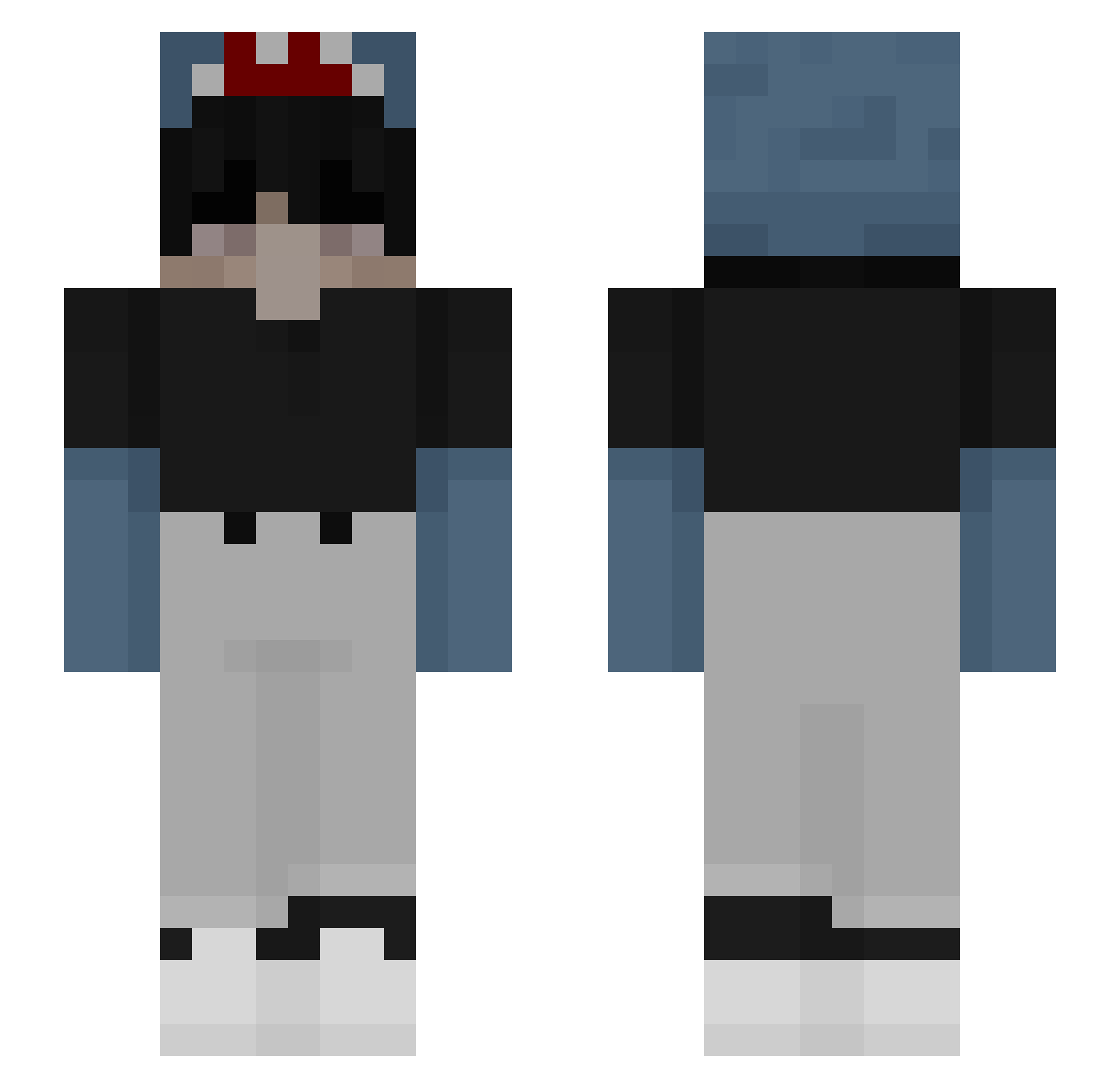 veip Minecraft skin, front and back view