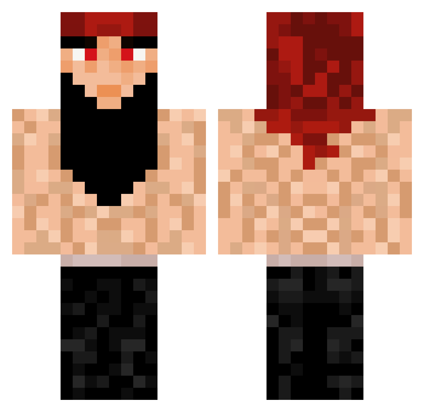 Mical3902 Minecraft skin, front and back view