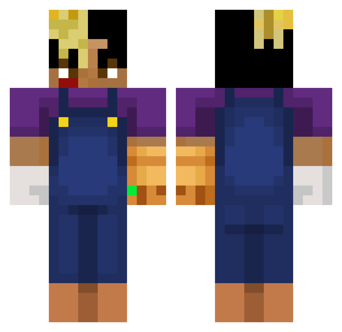 yunusxc Minecraft skin, front and back view