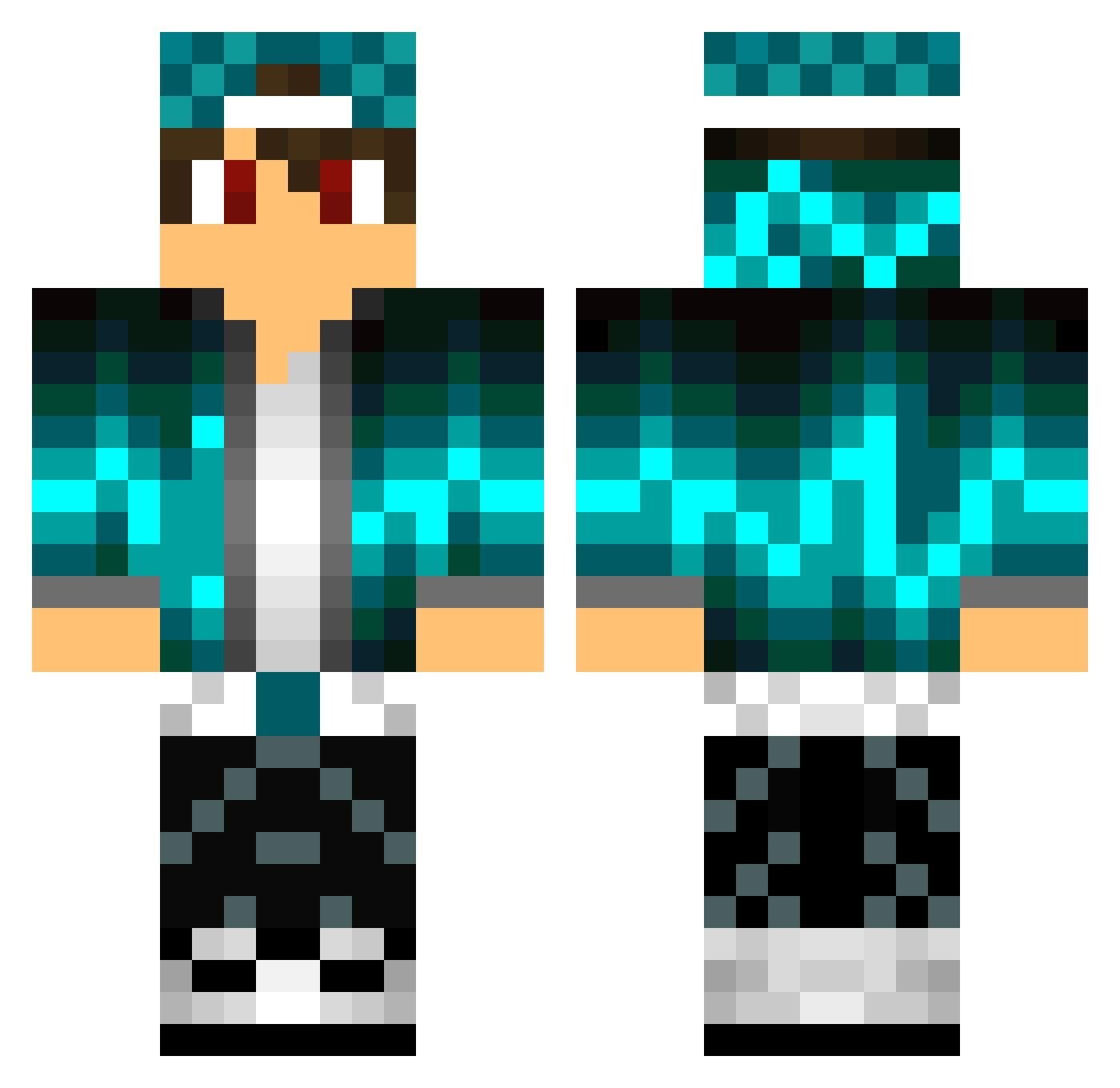 SimaoPT Minecraft skin, front and back view