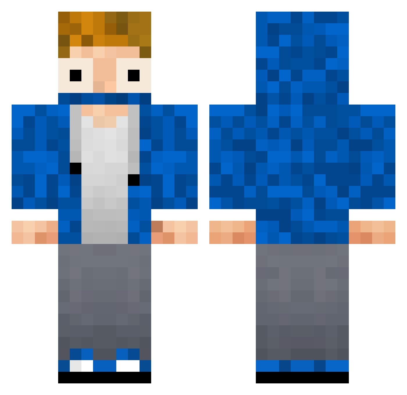 sessky Minecraft skin, front and back view