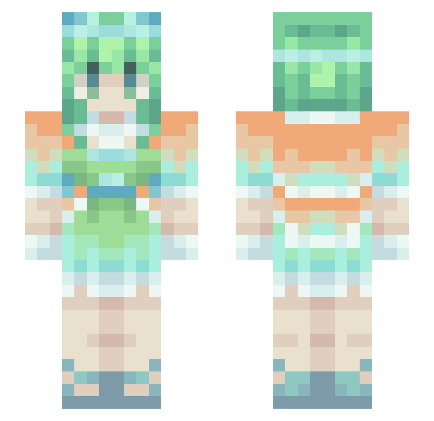 PooMaster23 Minecraft skin, front and back view