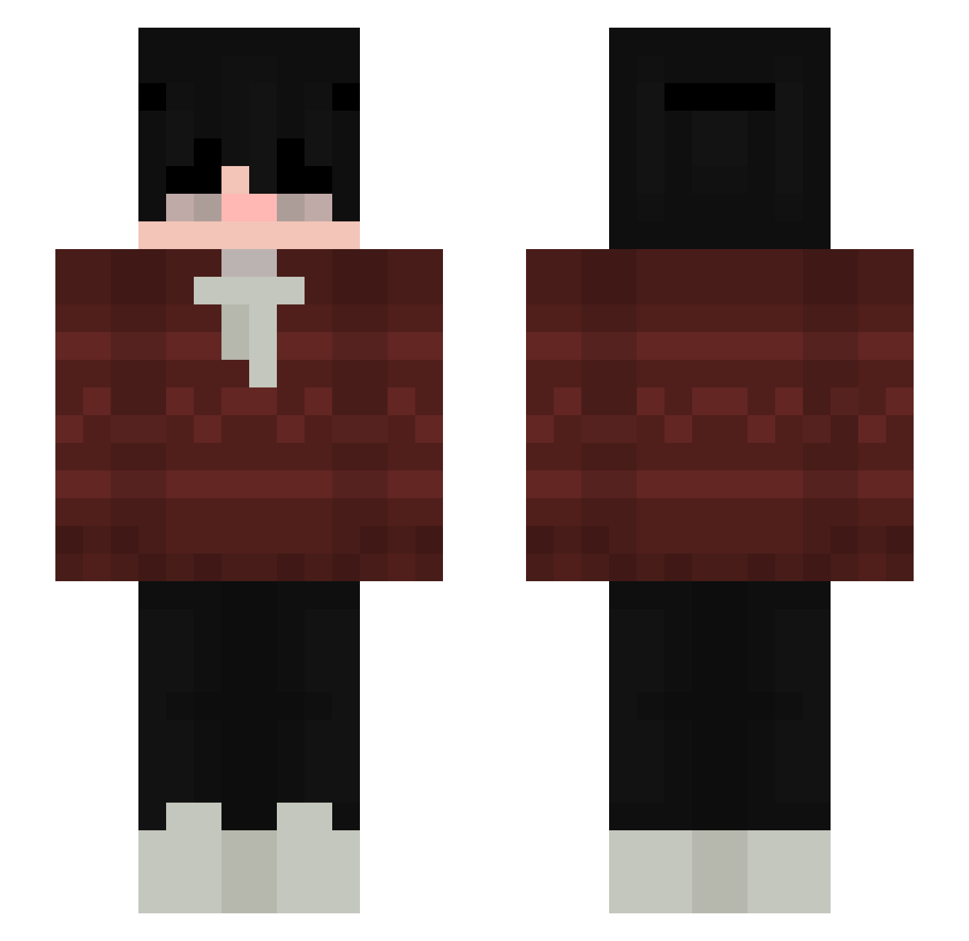 qZxck_ Minecraft skin, front and back view