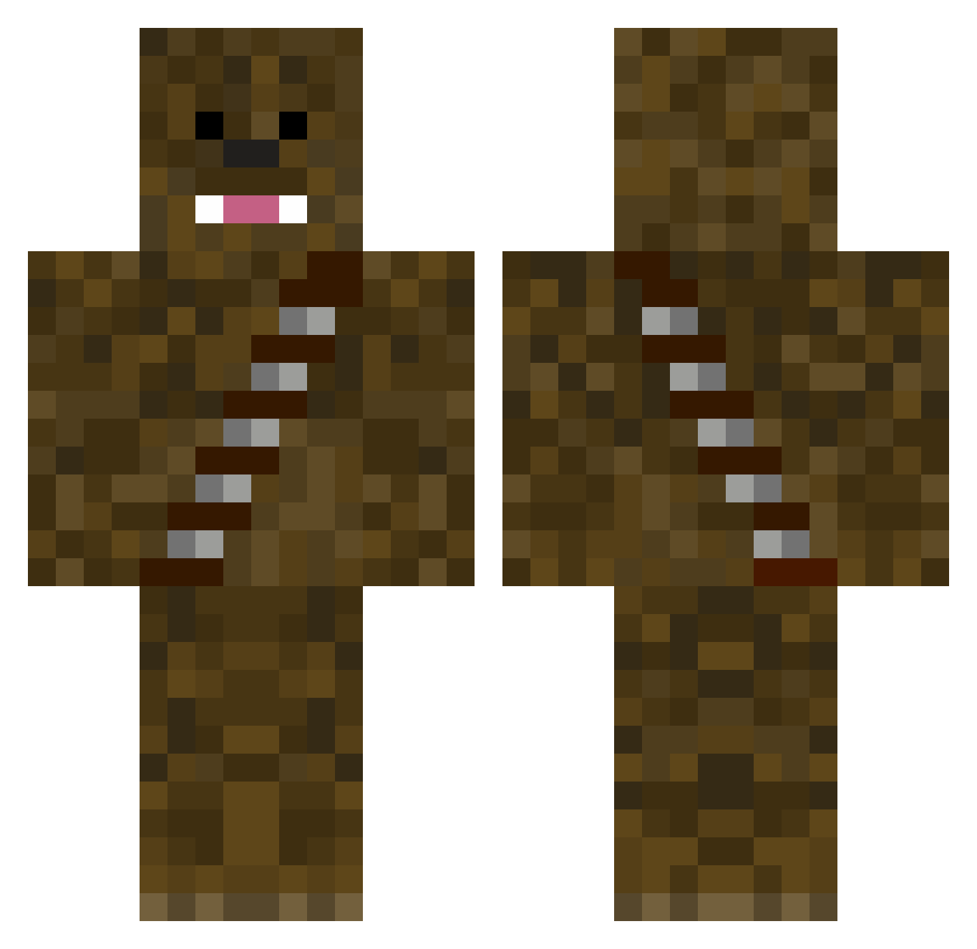 Thorough Minecraft skin, front and back view