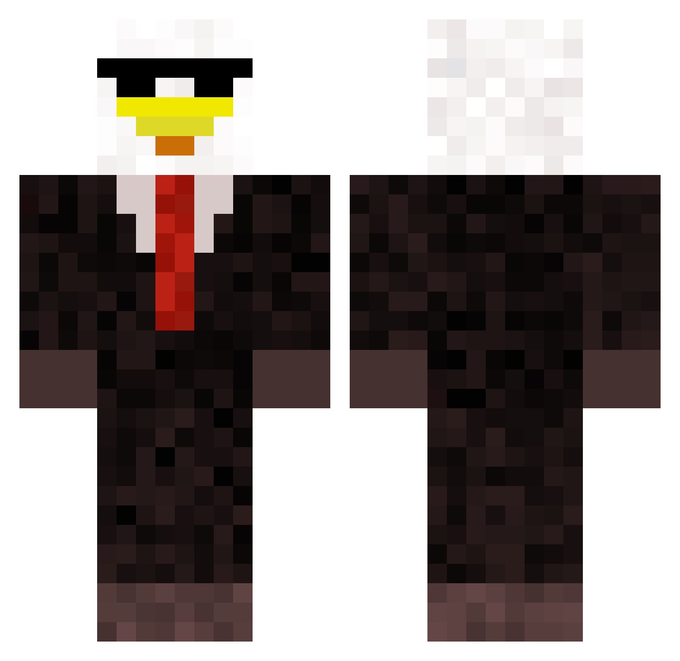 Mrnuke000 Minecraft skin, front and back view