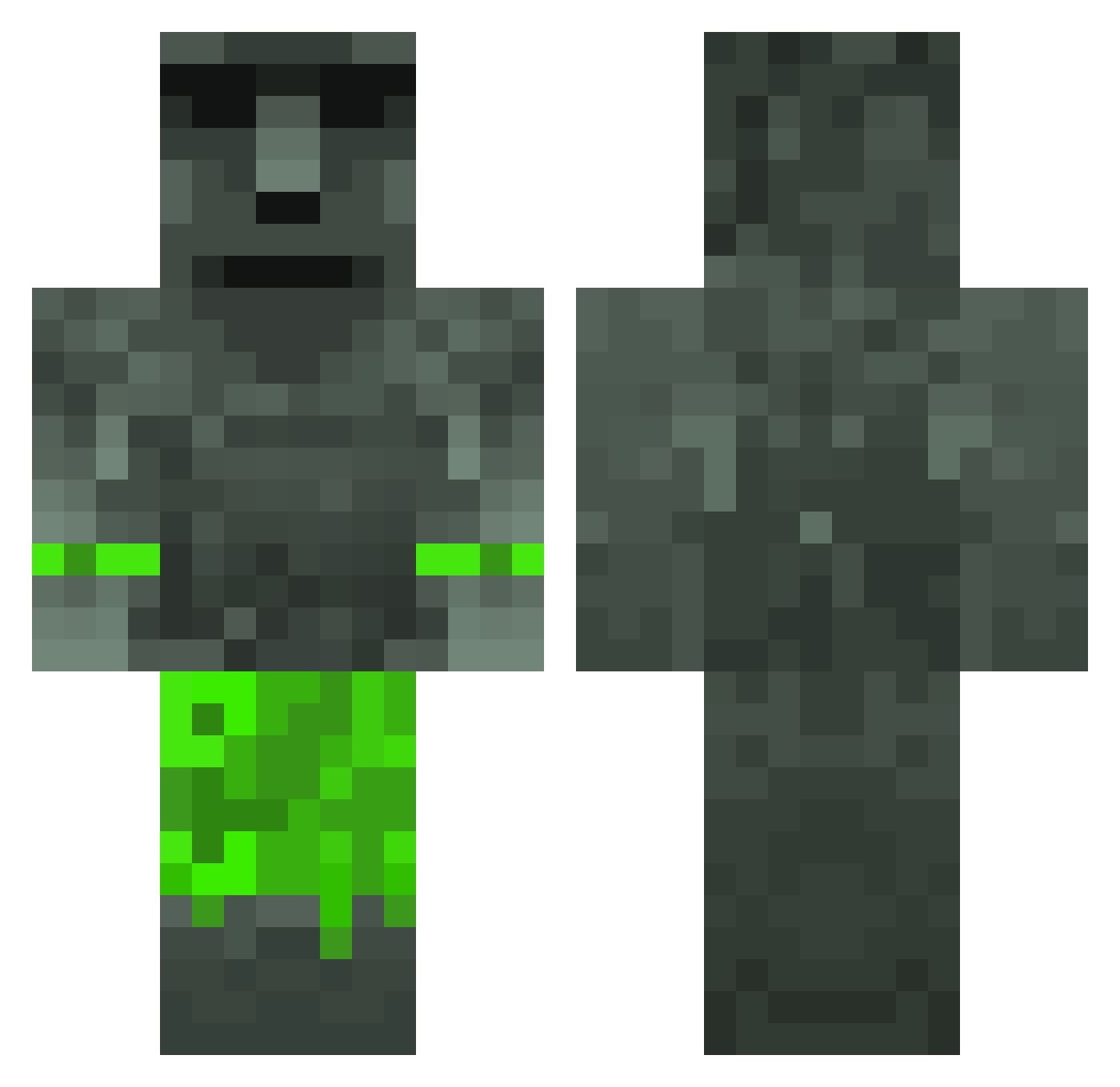 13_Ravens_ Minecraft skin, front and back view