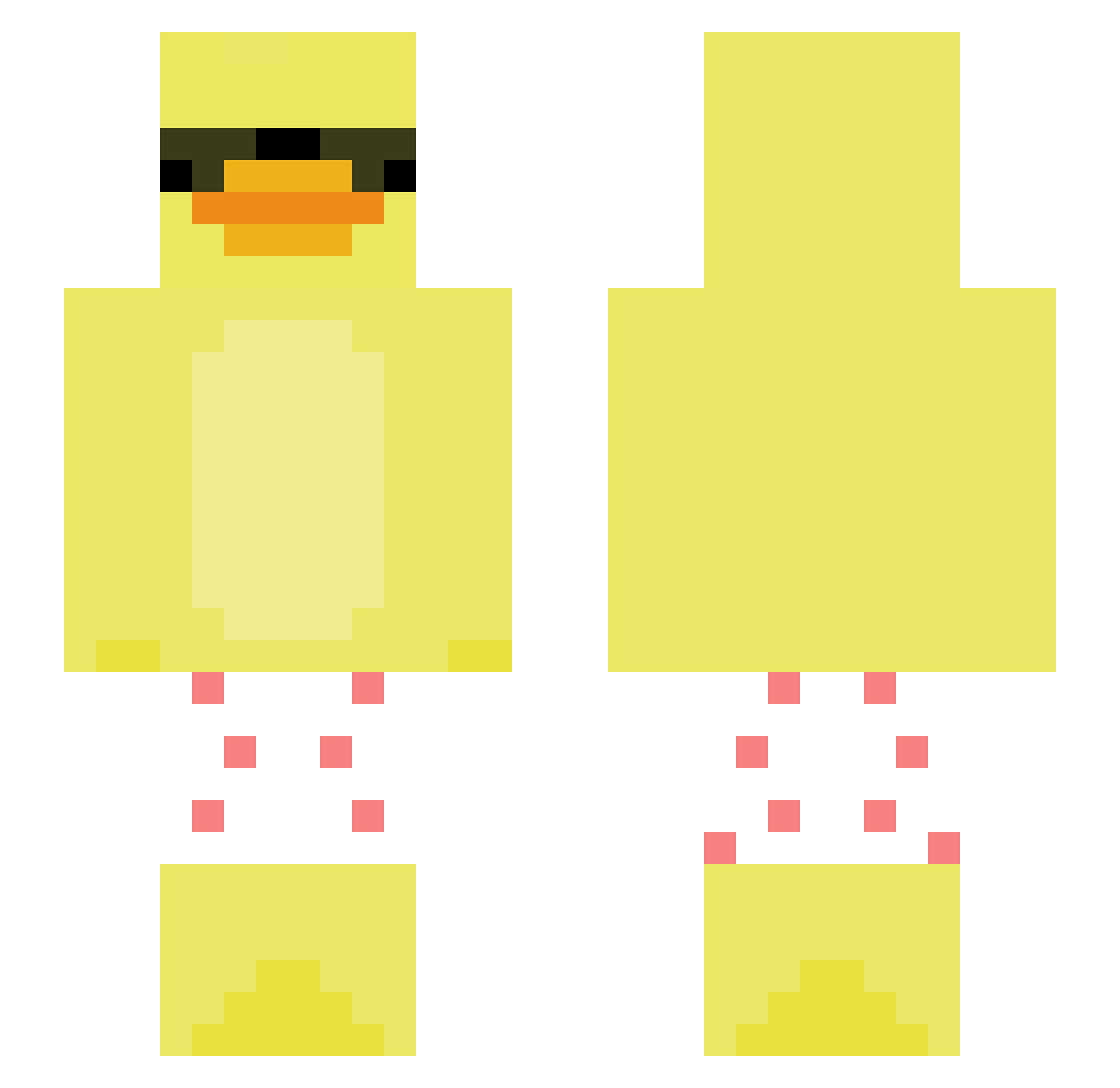 G0shha Minecraft skin, front and back view