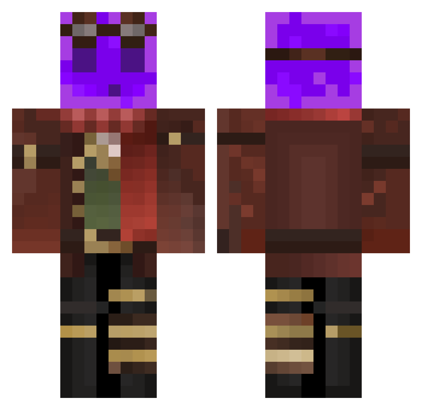 ToastbrotReal Minecraft skin, front and back view