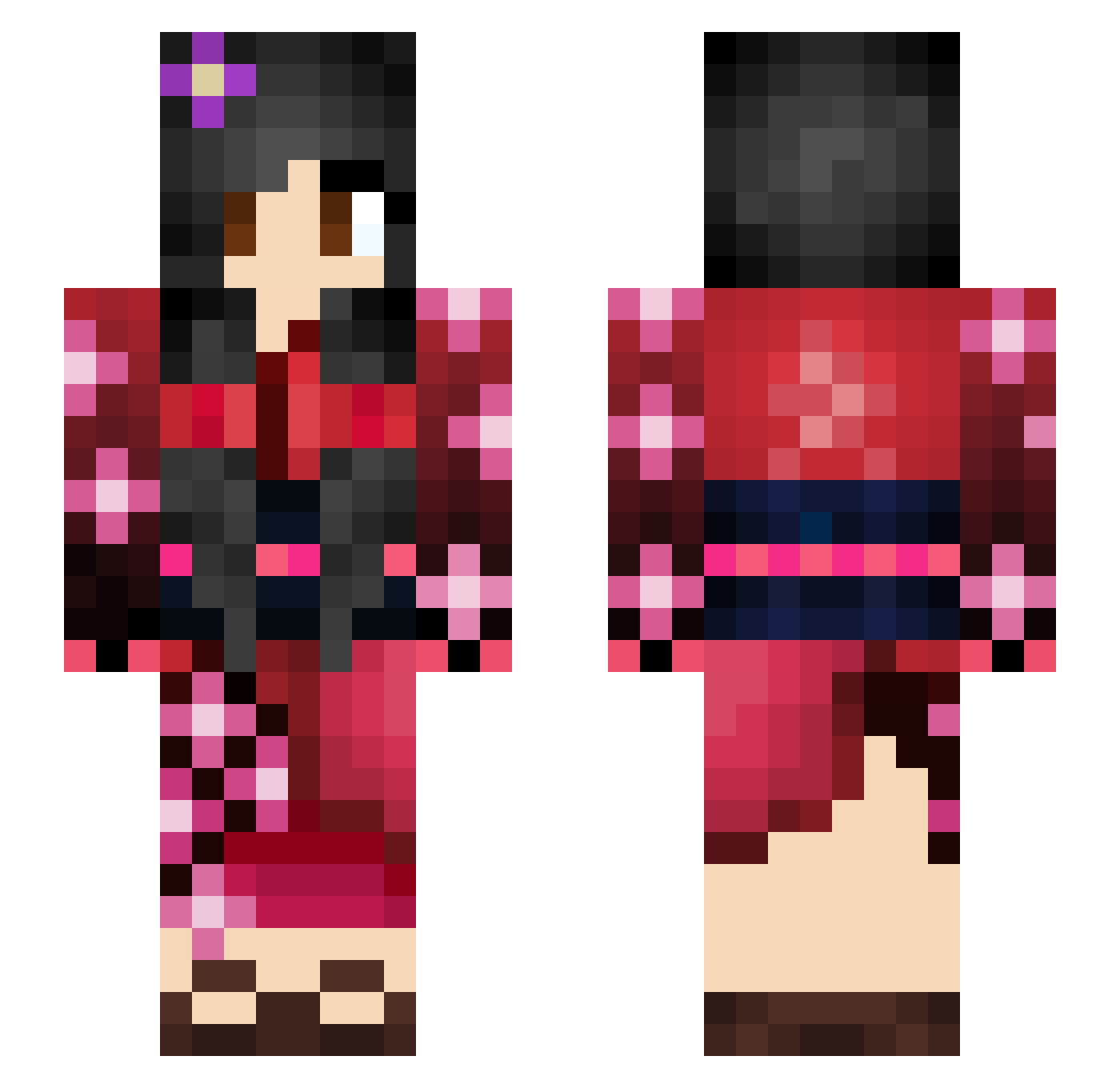 Cerenite Minecraft skin, front and back view