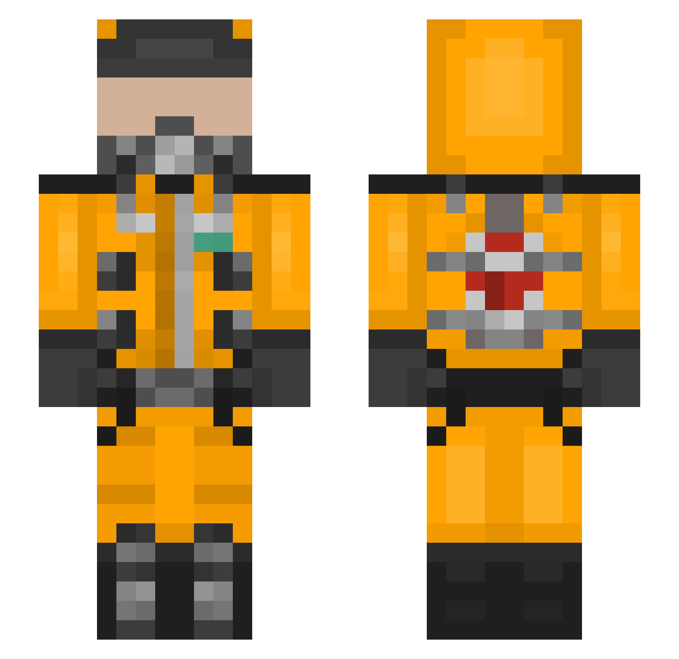 Kai_Hammy Minecraft skin, front and back view