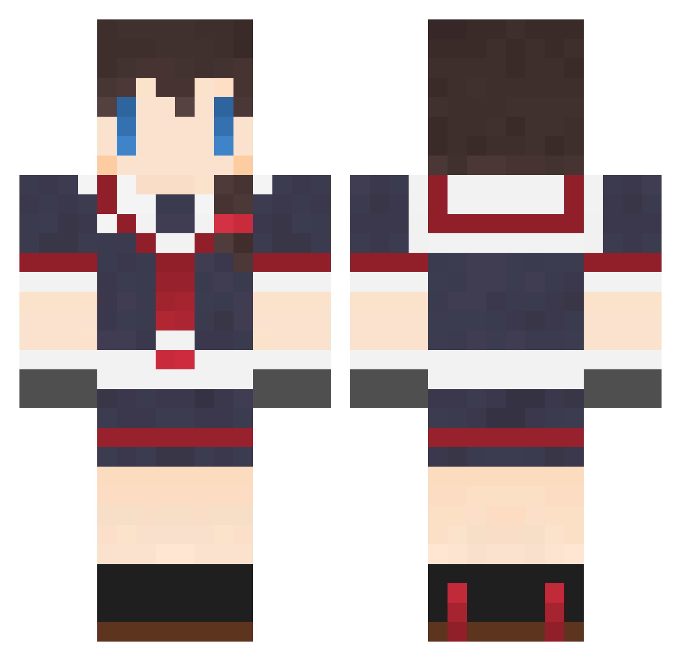 Eren_08 Minecraft skin, front and back view