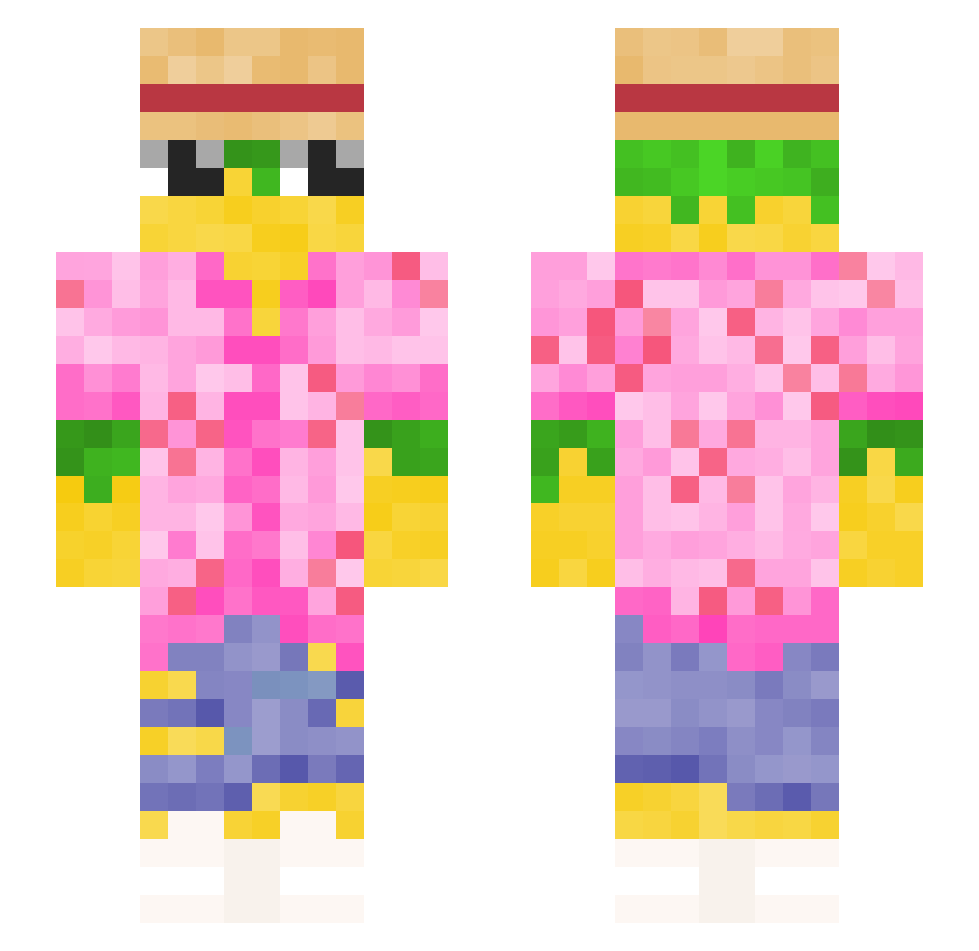 DoctorAnanas Minecraft skin, front and back view