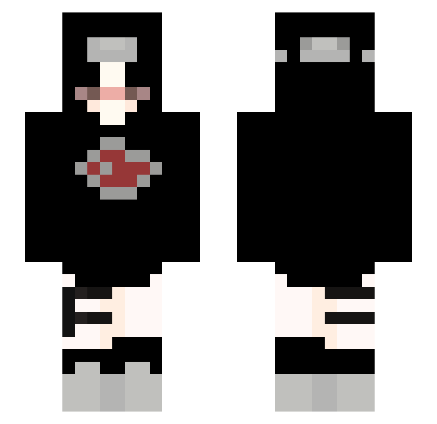 tropiie Minecraft skin, front and back view