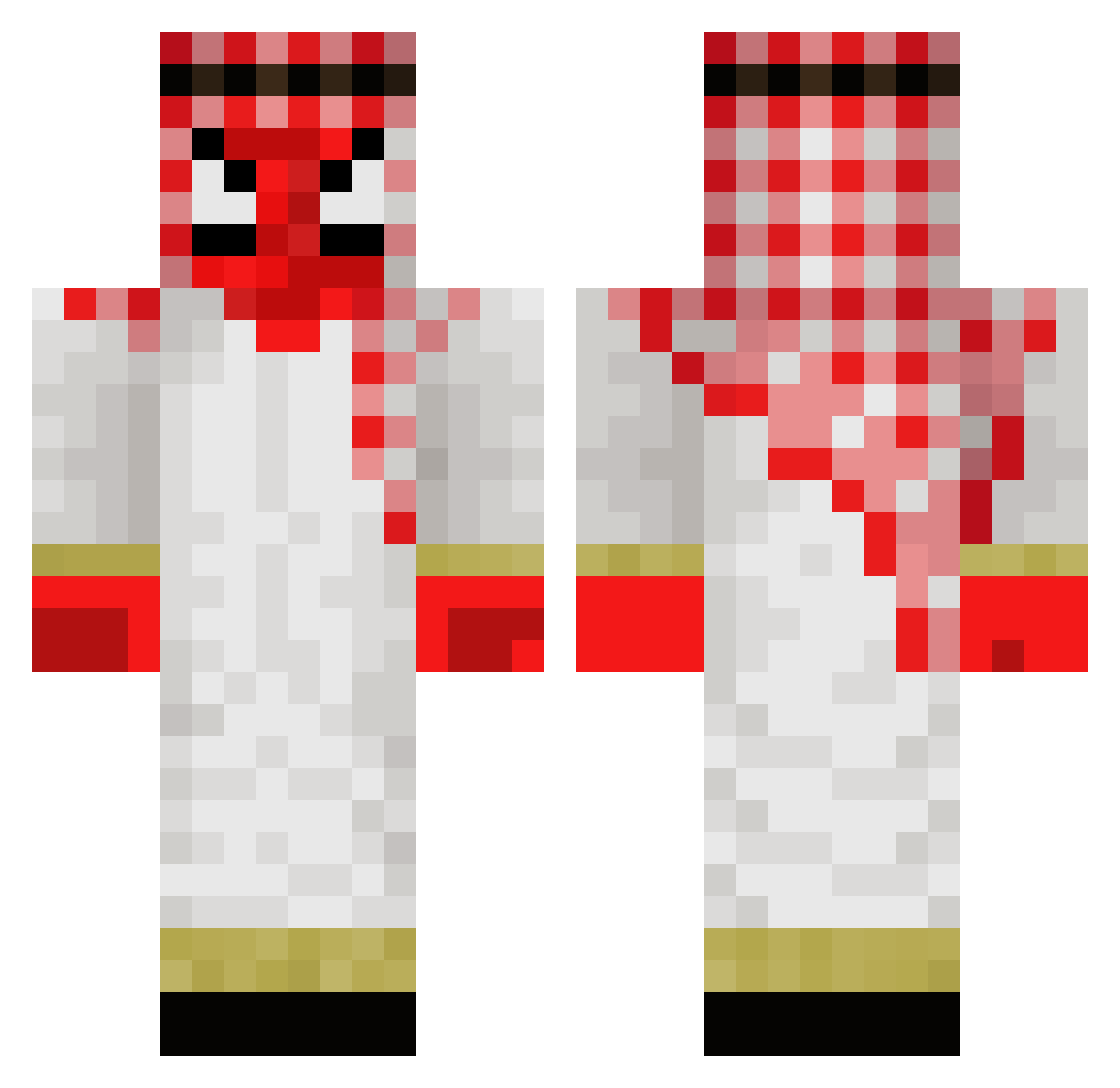 AhuTPM Minecraft skin, front and back view