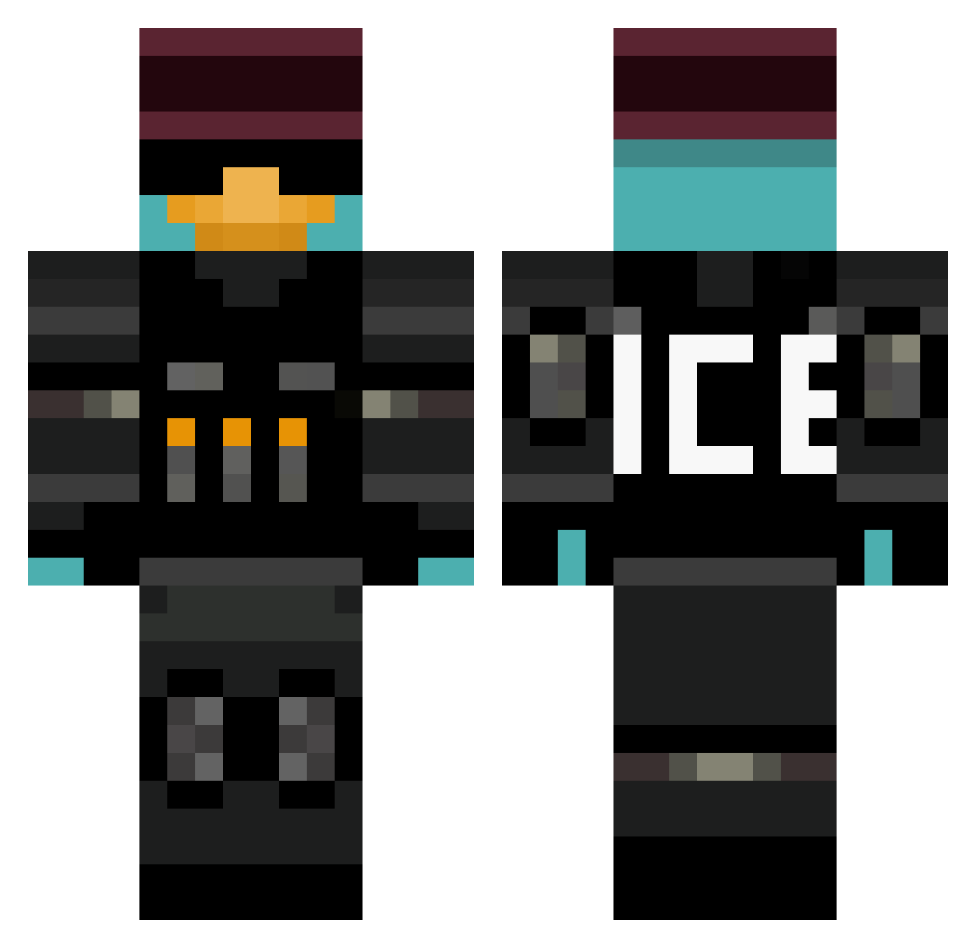 Jurekjeee Minecraft skin, front and back view