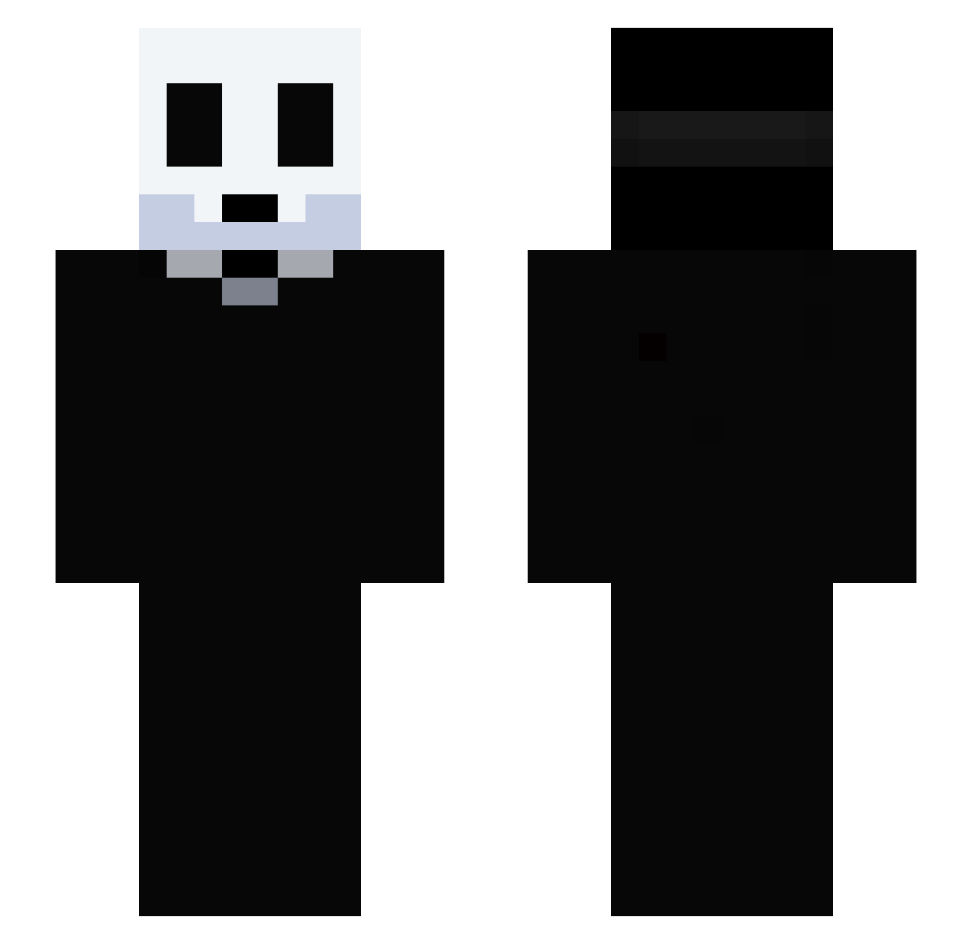 Redescend Minecraft skin, front and back view