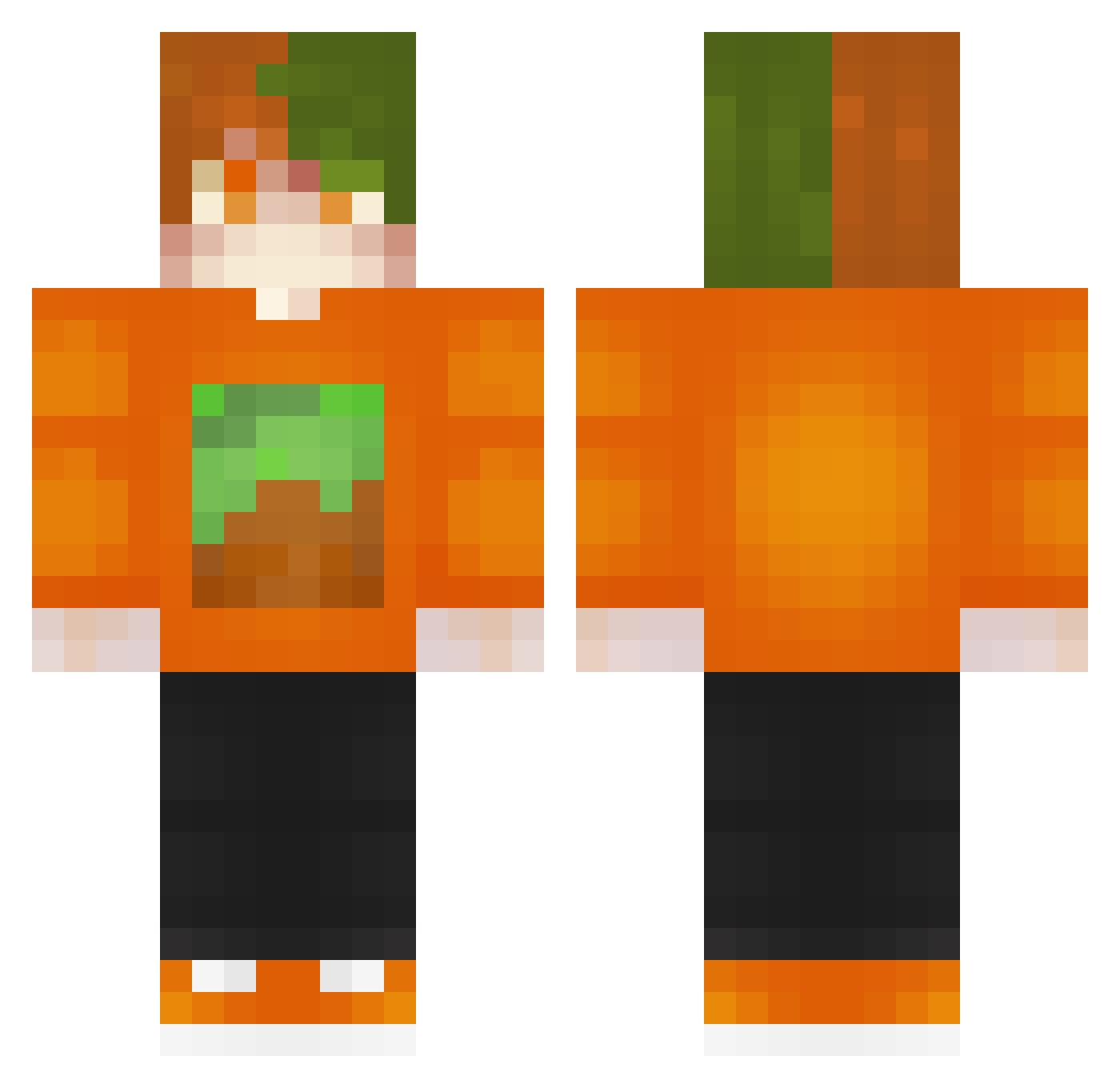 MrKaiNrav Minecraft skin, front and back view