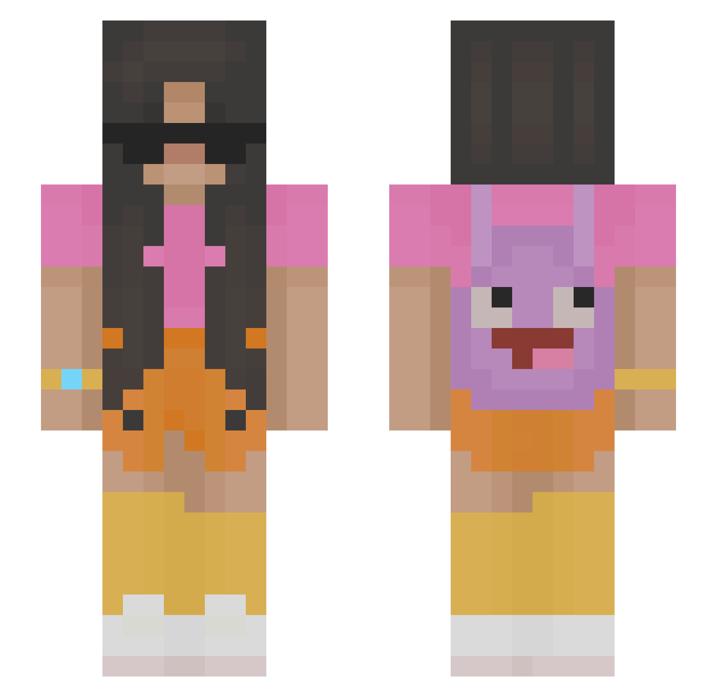 luvlilly Minecraft skin, front and back view