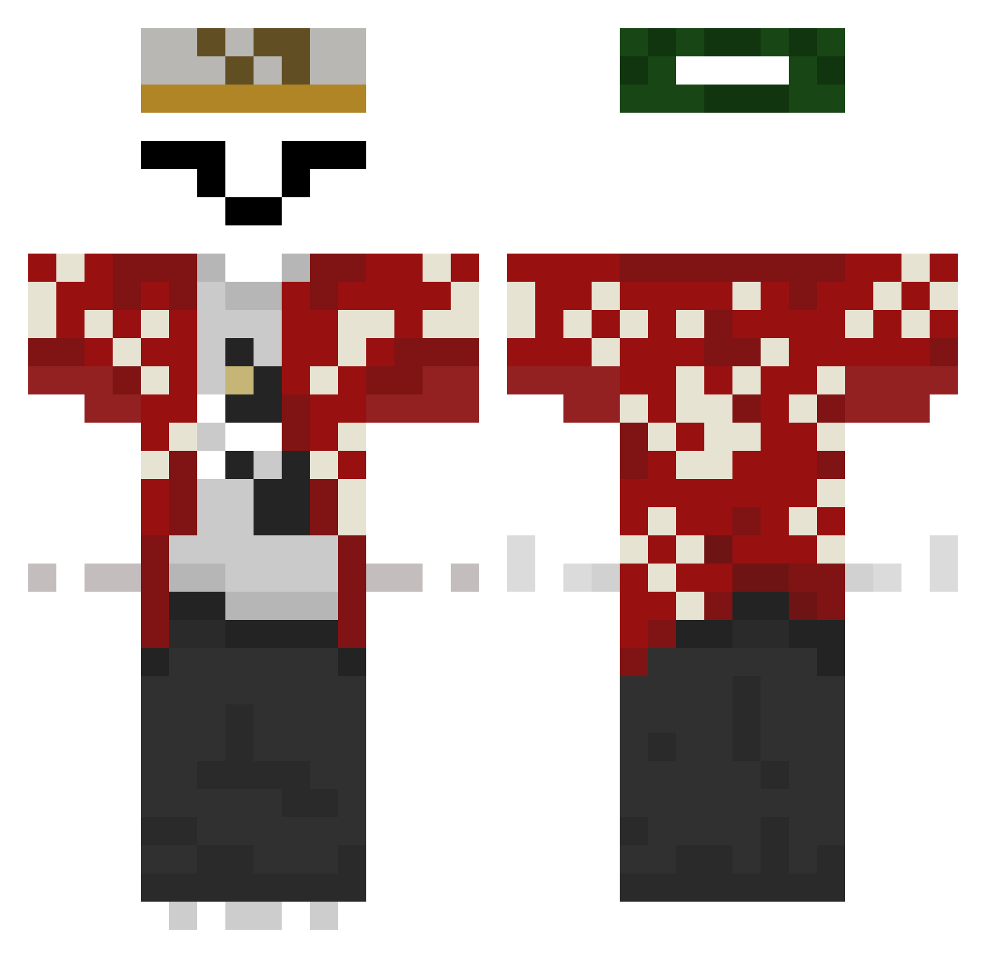 spinstate Minecraft skin, front and back view