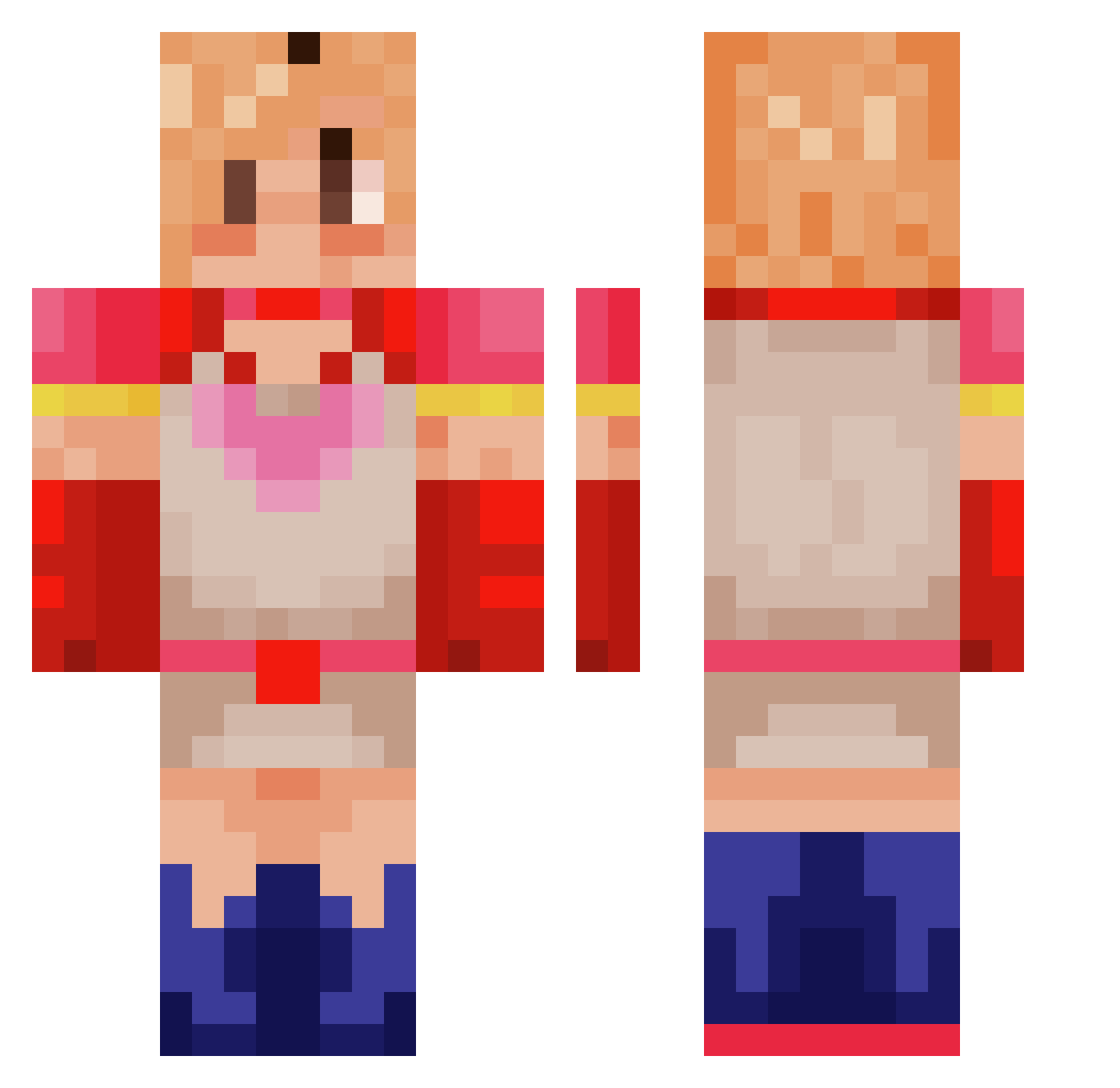 Kllowde Minecraft skin, front and back view