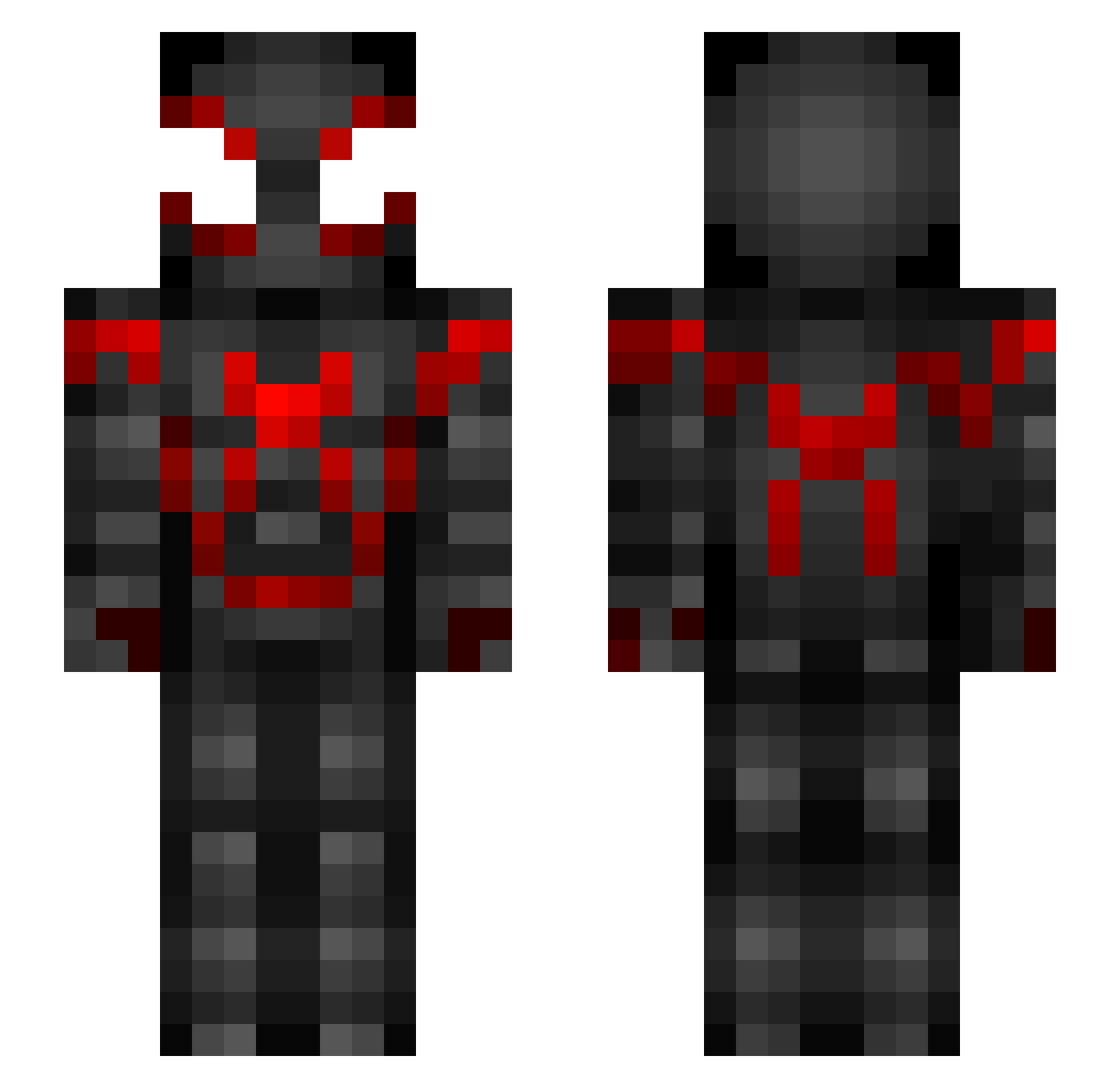 DyzexX Minecraft skin, front and back view