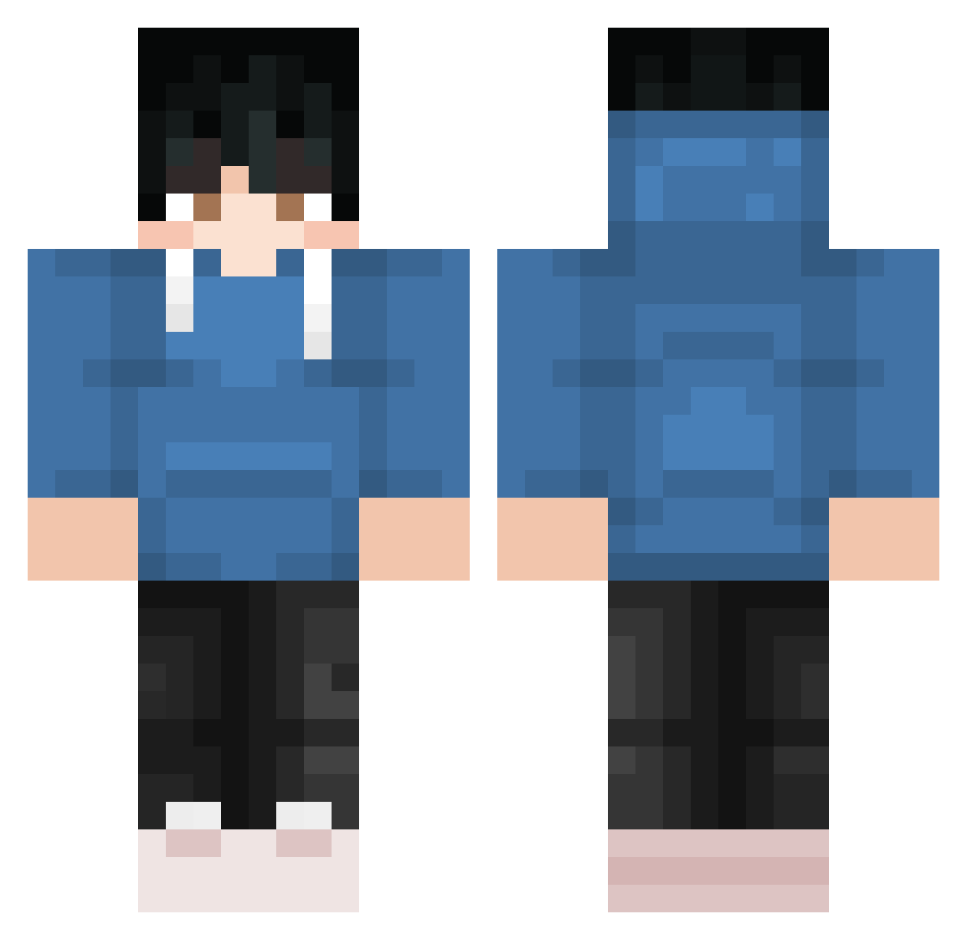 Visiko Minecraft skin, front and back view