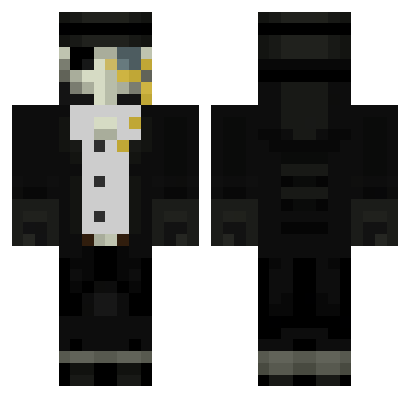 DragoPotato Minecraft skin, front and back view