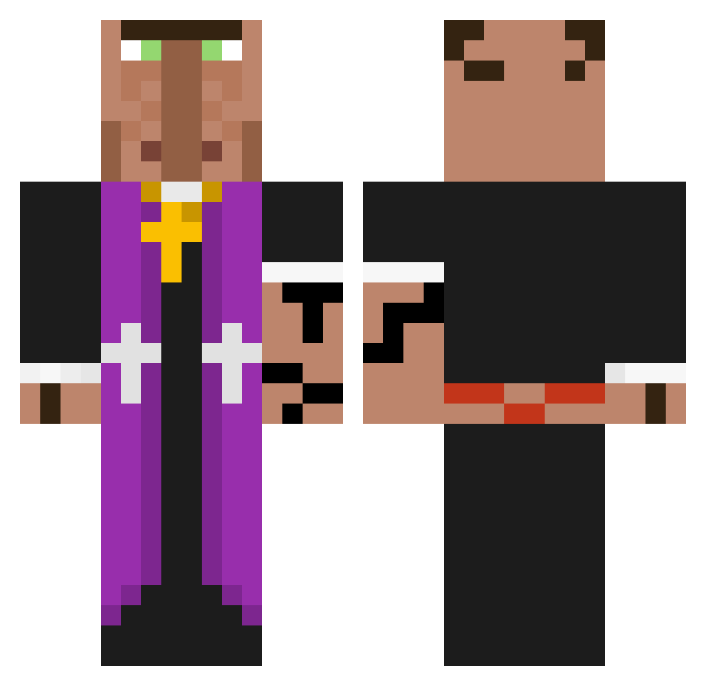 Gumprix Minecraft skin, front and back view