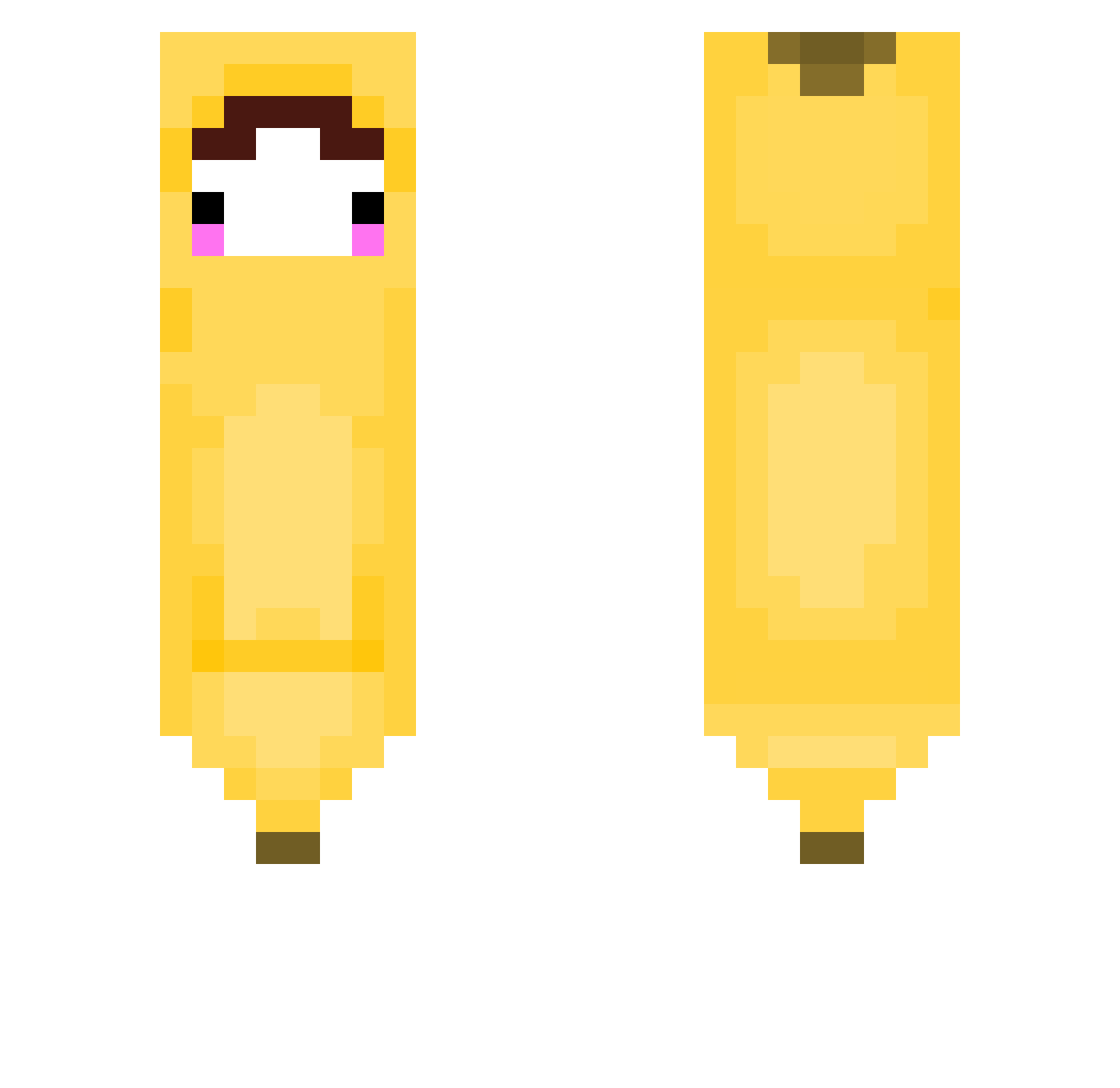 intestiner Minecraft skin, front and back view