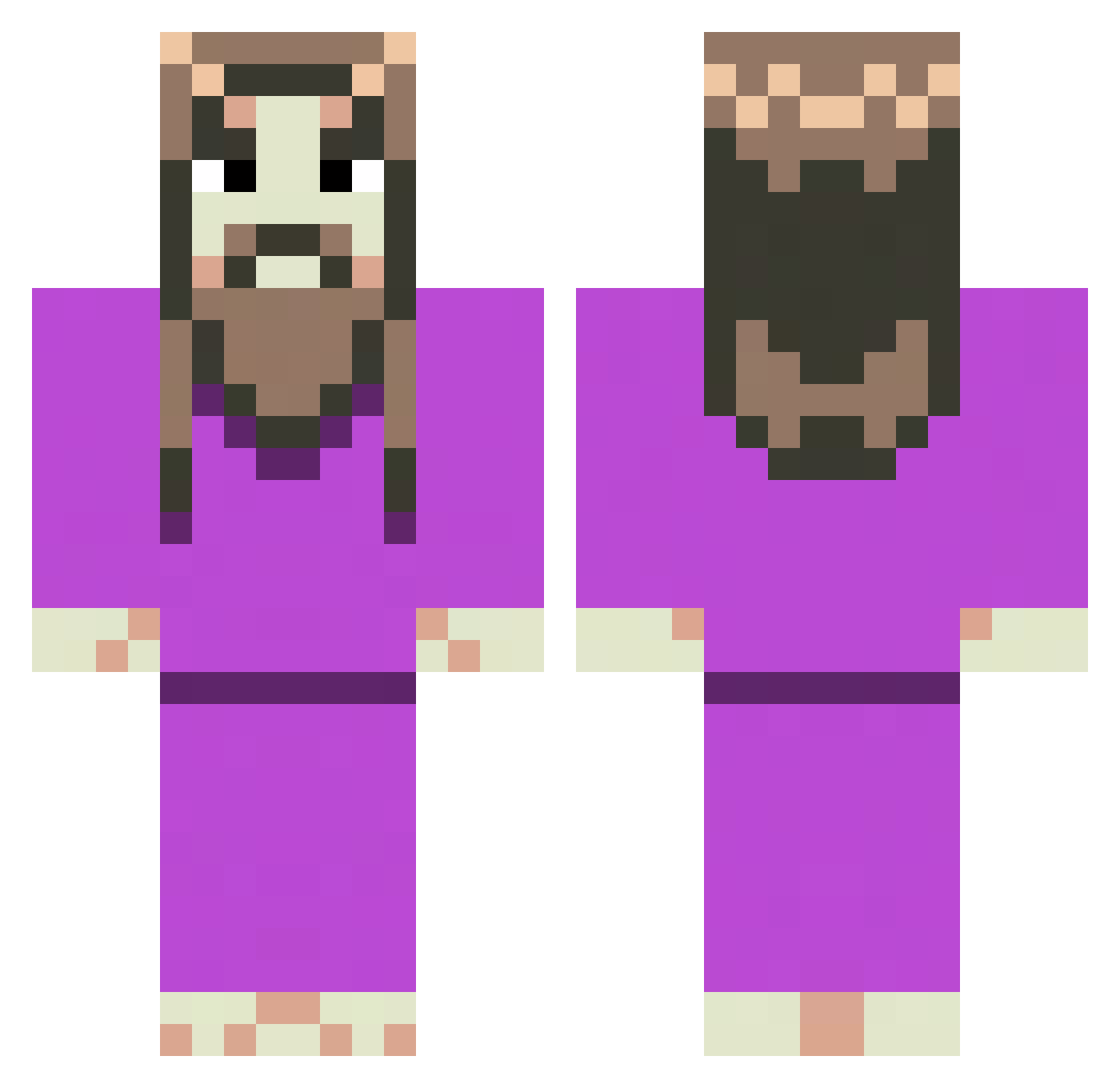 ntktn Minecraft skin, front and back view