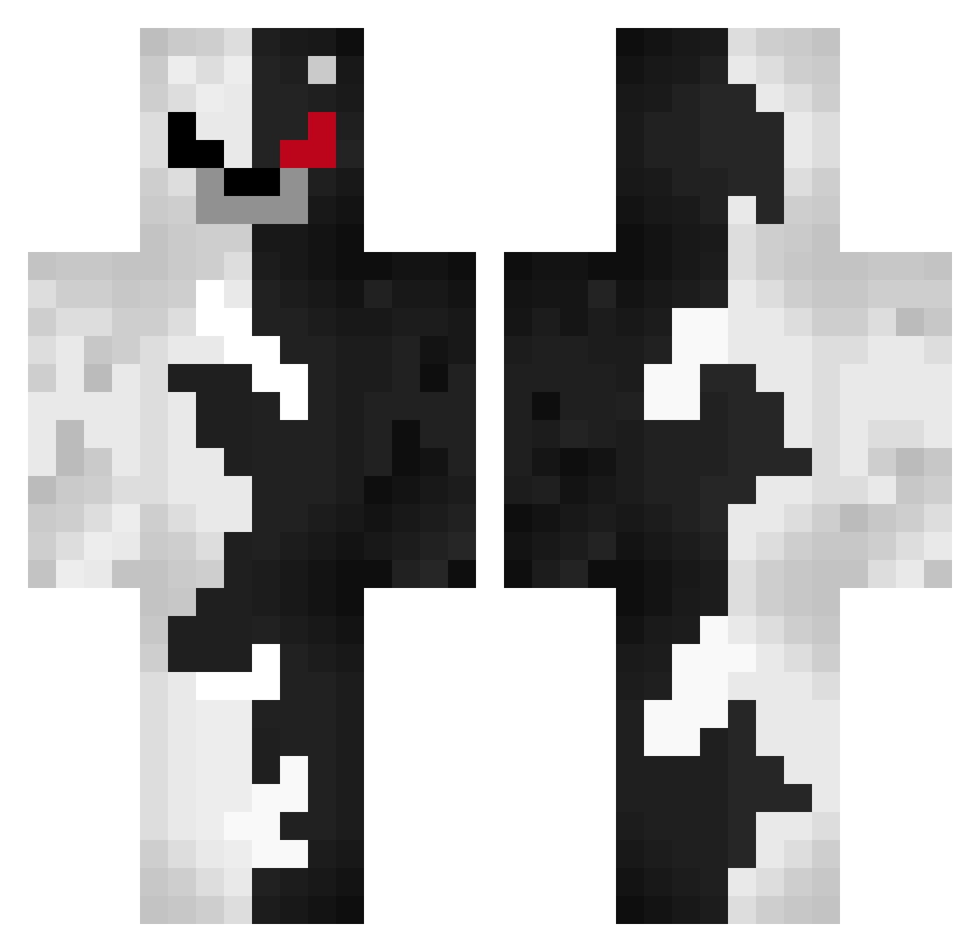 iChadoX Minecraft skin, front and back view