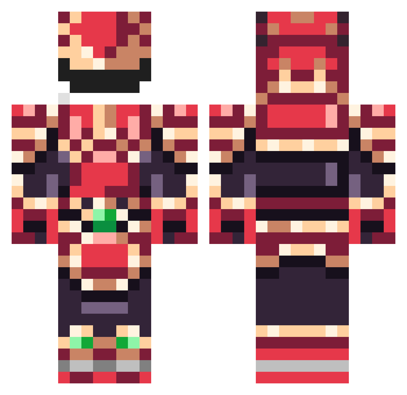 keeygo Minecraft skin, front and back view