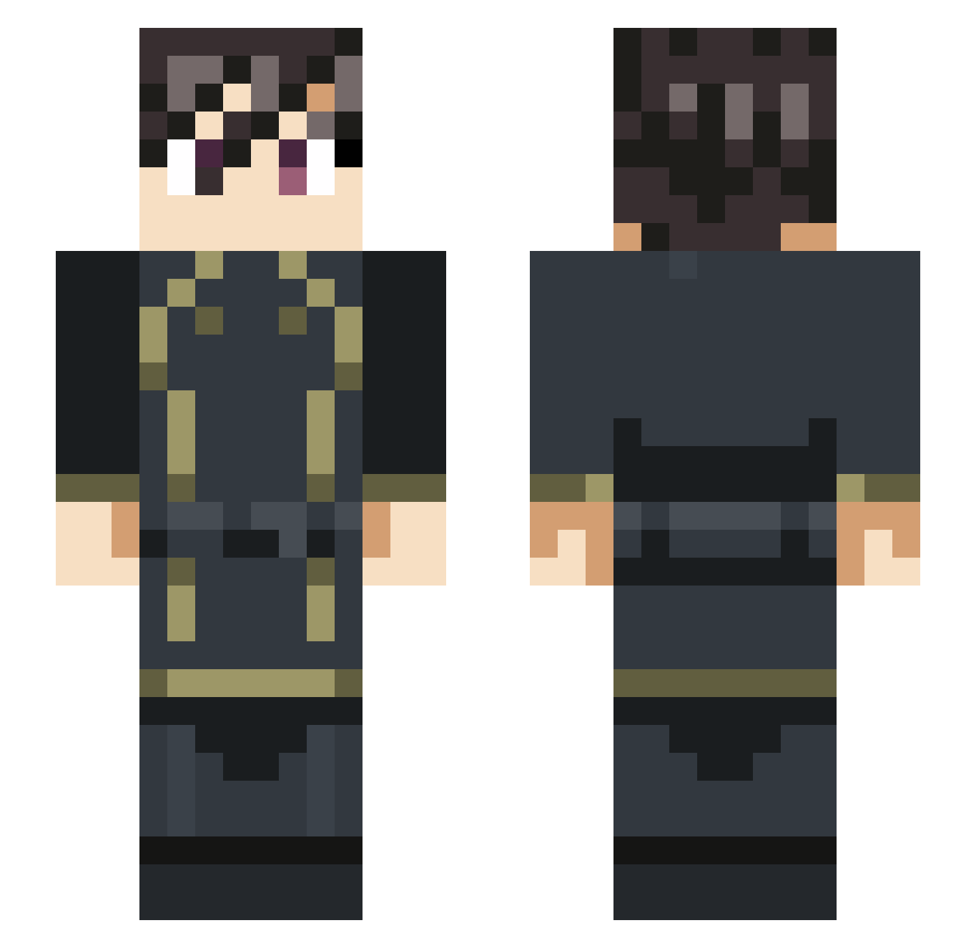Zerojam Minecraft skin, front and back view