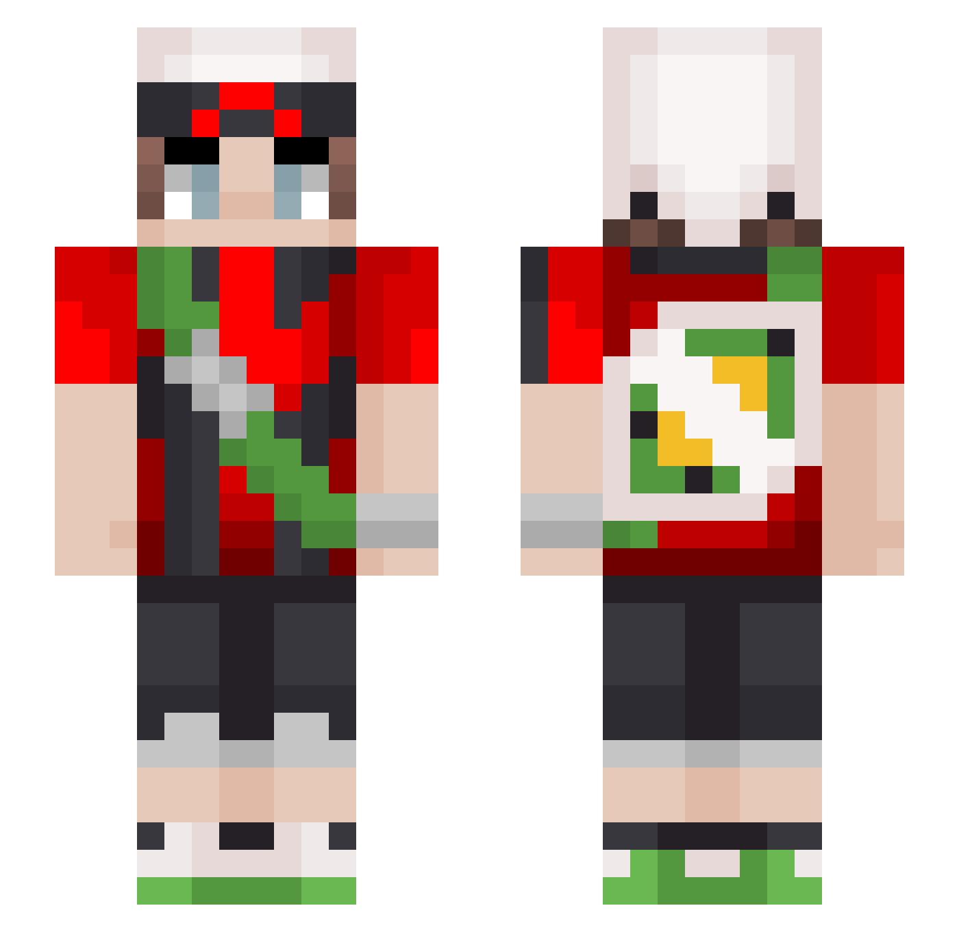 Minz_fr Minecraft skin, front and back view