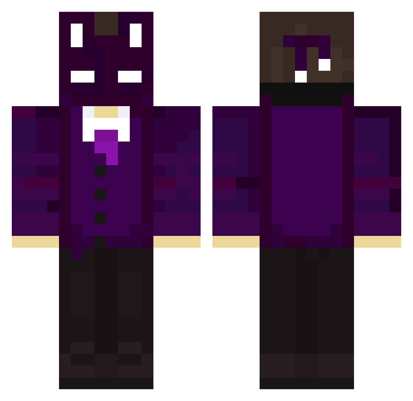 witter007 Minecraft skin, front and back view