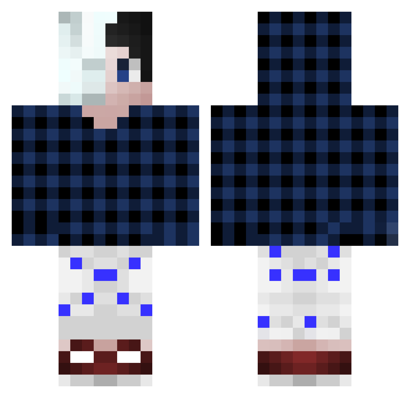 sakarYT Minecraft skin, front and back view