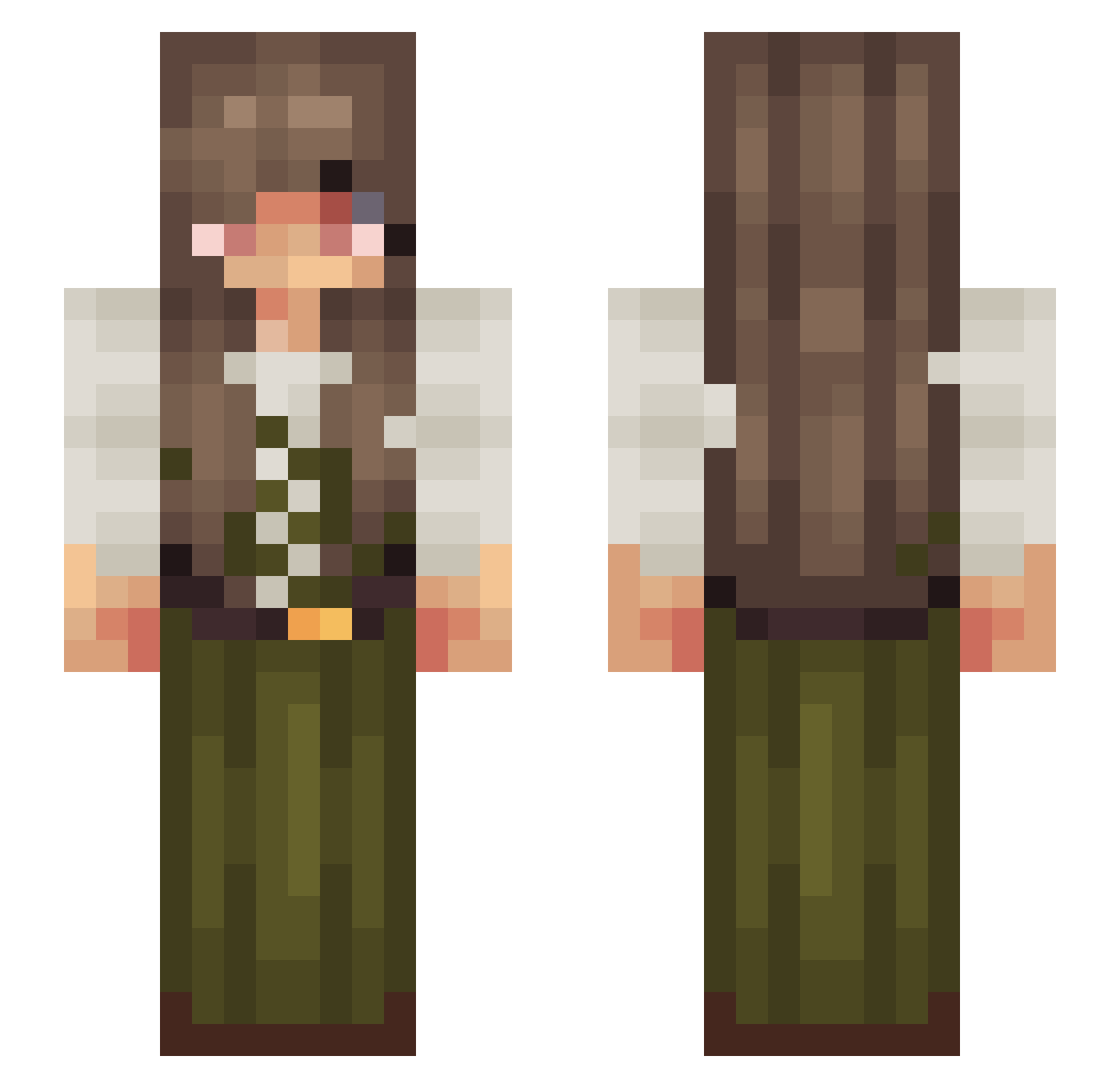 trystdnn Minecraft skin, front and back view