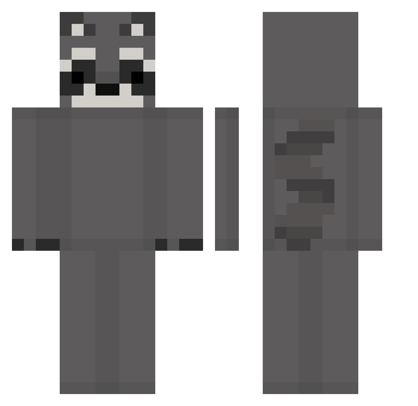 slimenm Minecraft skin, front and back view
