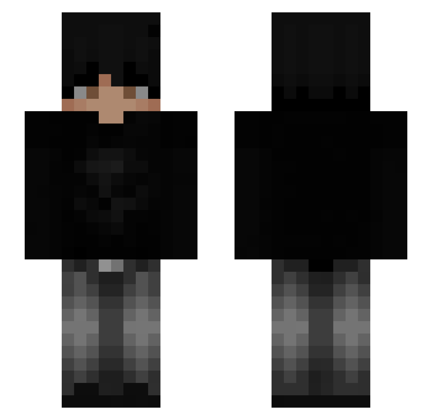 Swayful Minecraft skin, front and back view