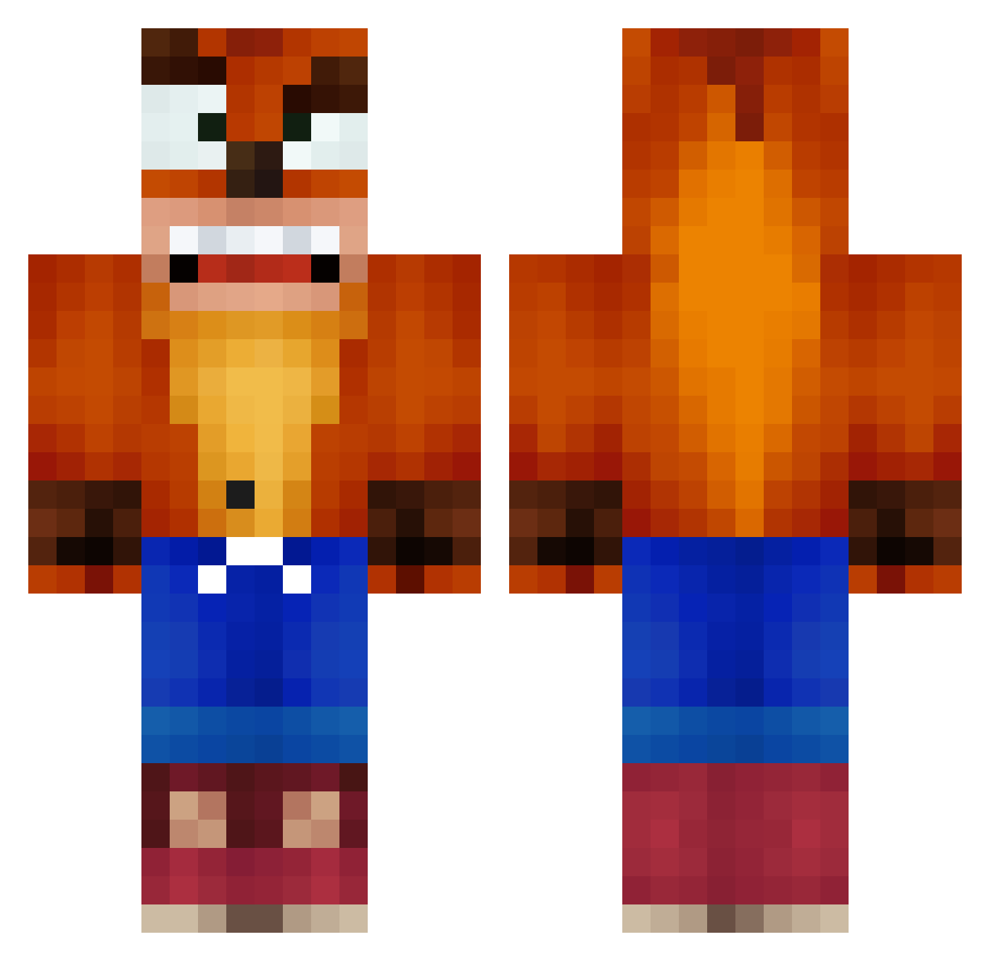 souLzKz Minecraft skin, front and back view