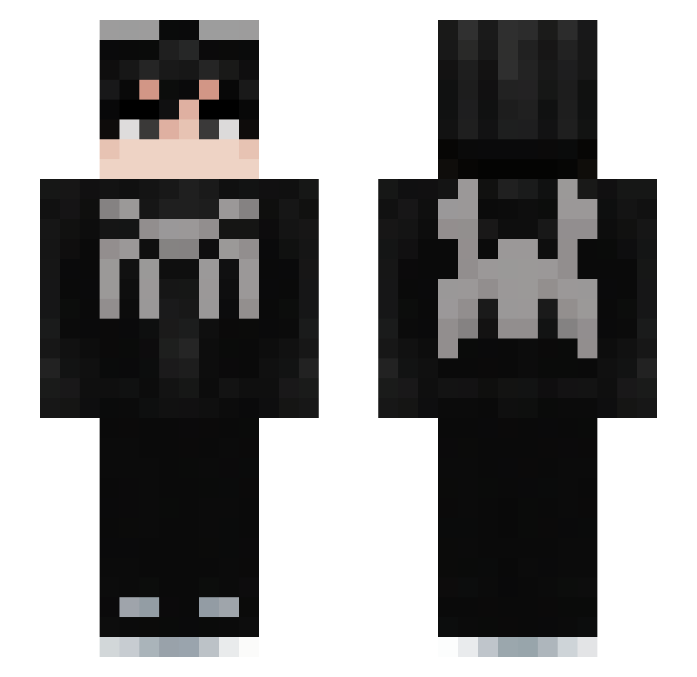 Strafely Minecraft skin, front and back view