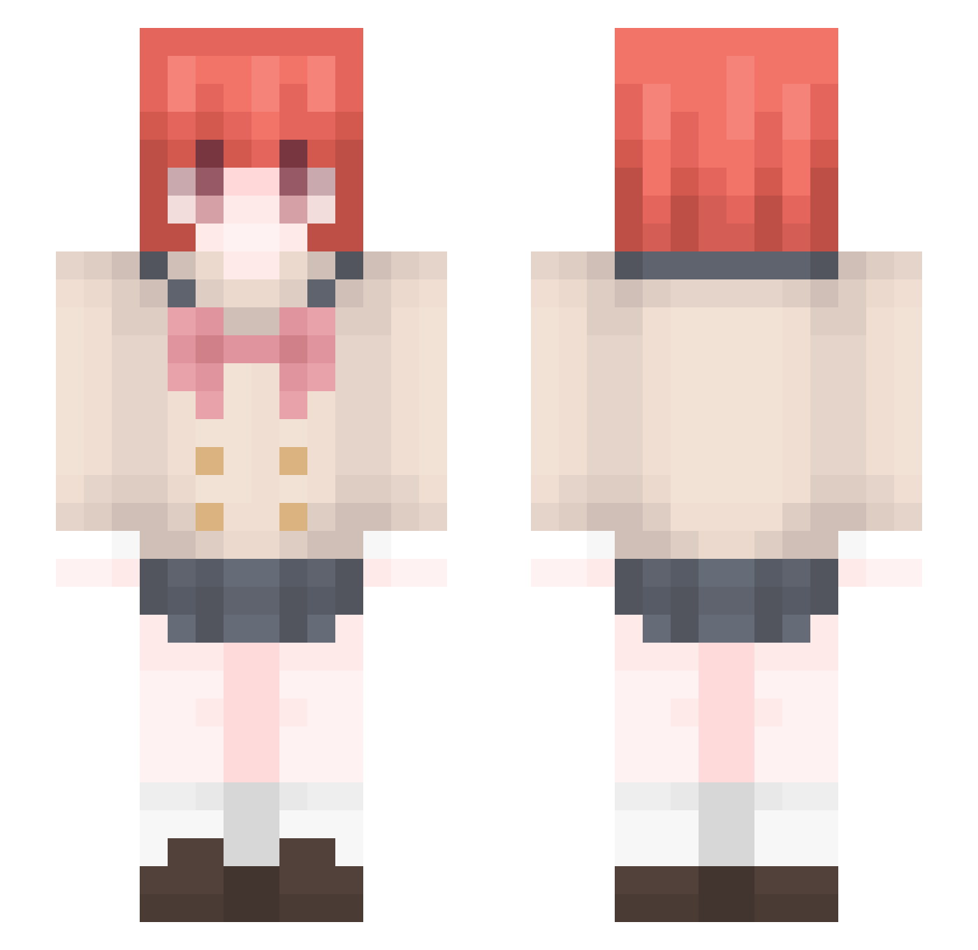 Vaporweave_ Minecraft skin, front and back view